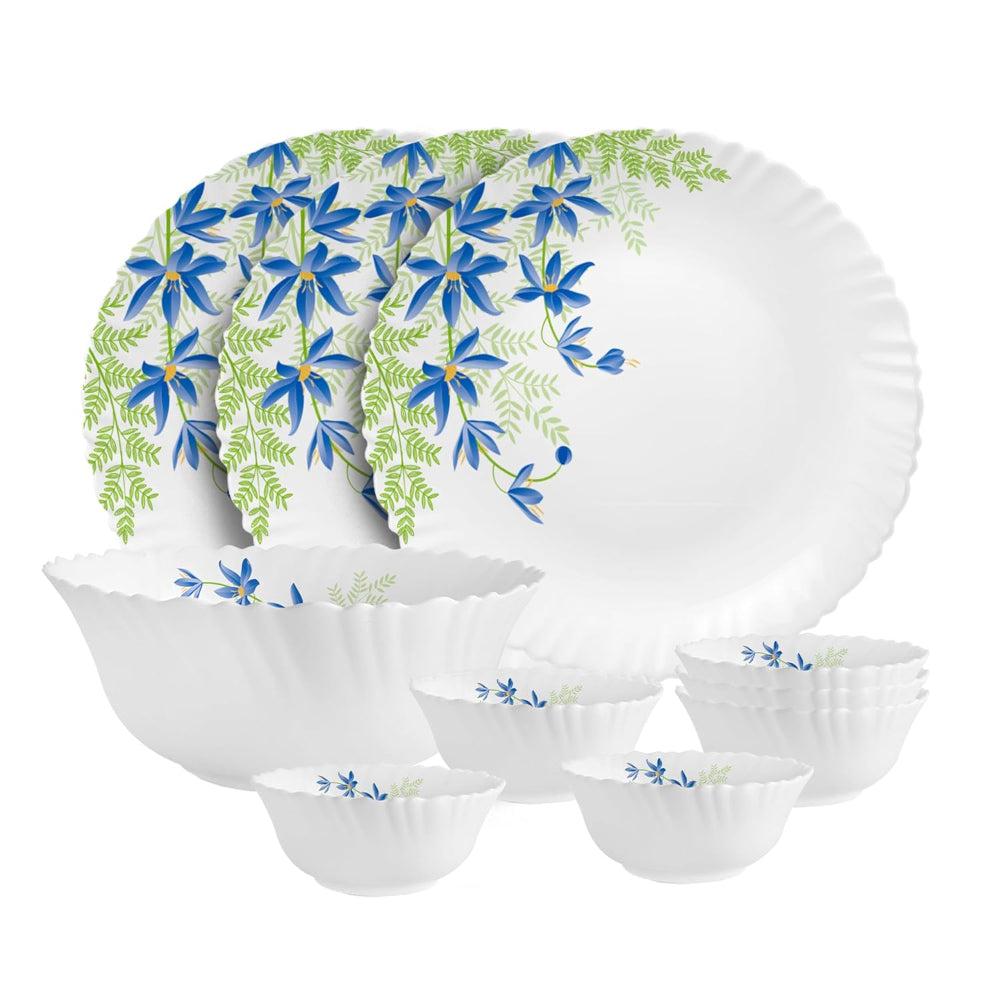 Cello Opalware Dazzle Series Blue Primrose Dinner Set - 10 Piece - 1 Unit