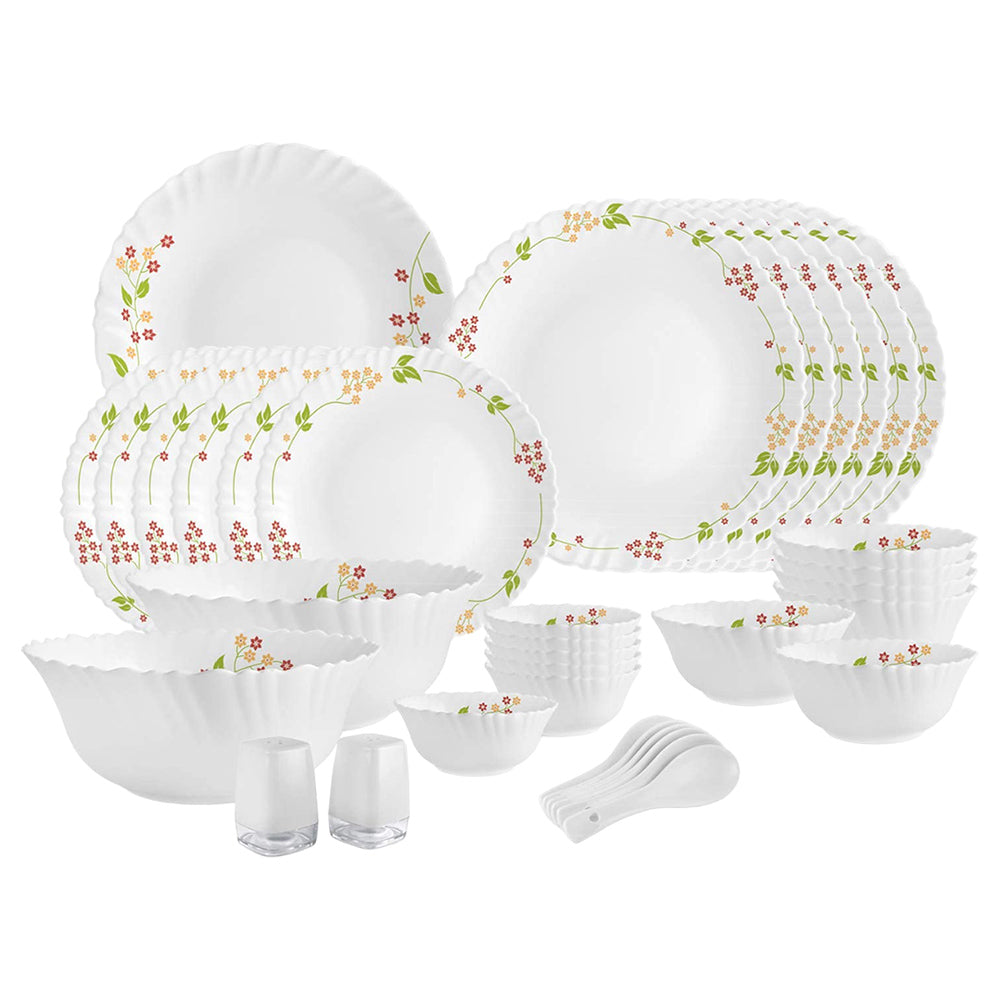 Cello Opalware Dazzle Series Secret Garden Dinner Set - White - 35 Piece - 1 U