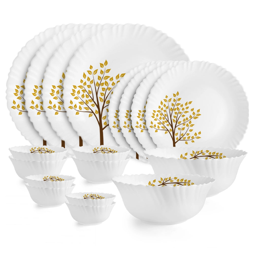 Cello Opalware Dazzle Series Tree Of Life Dinner Set - 18 Piece - 1 Unit