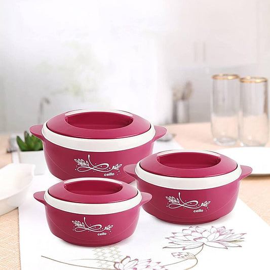 Cello Sapphire Thermoware Casserole (Pink) - Set Of 3 - 1 U
