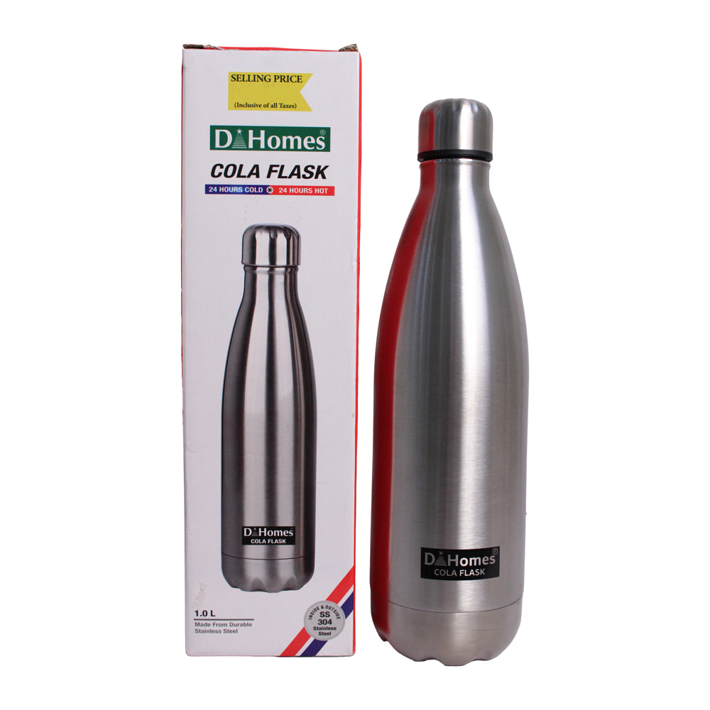 D Homes Stainless Steel Vacuum Cola Flask Bottle - 1 L - 1 U