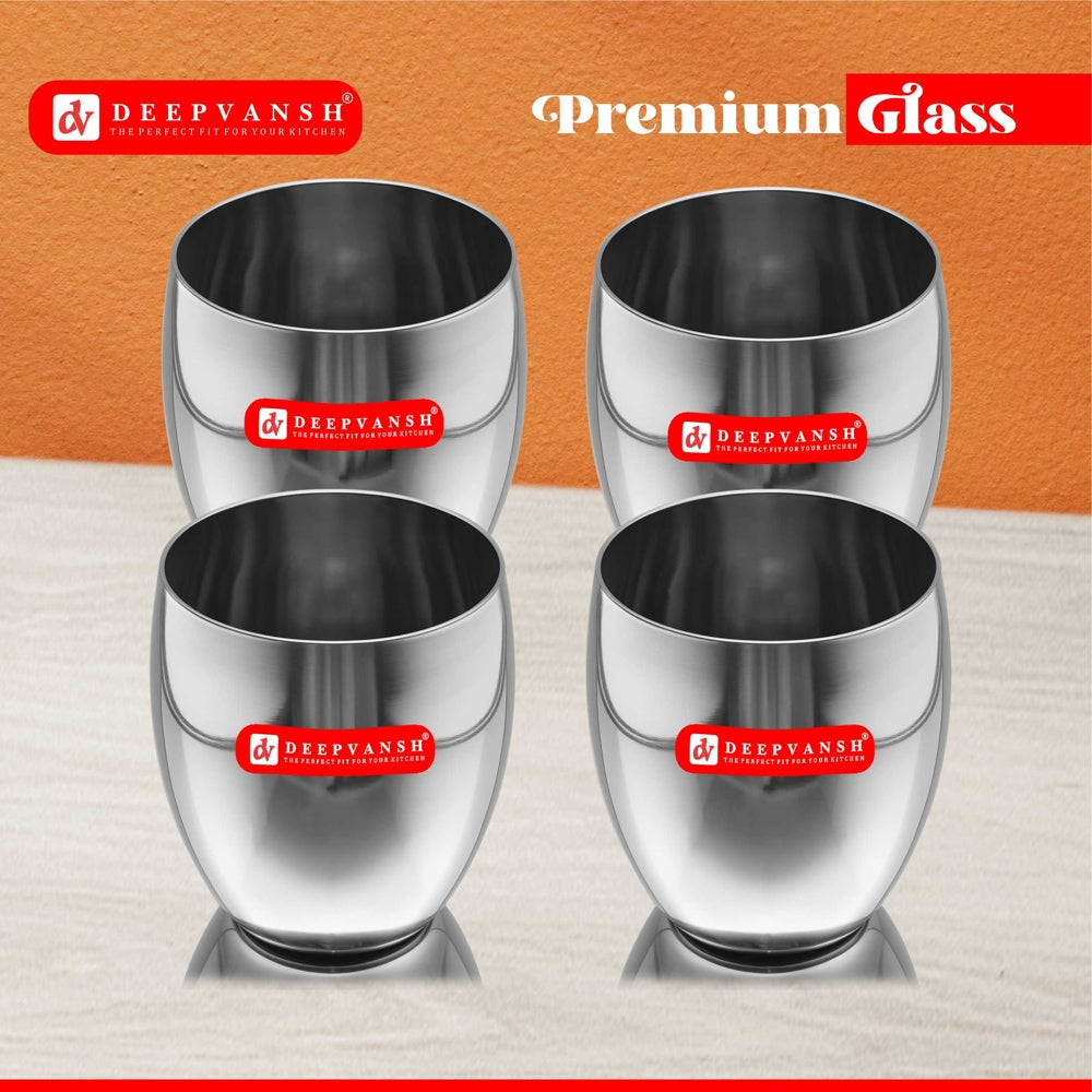 Deepvansh Premium Stainless Steel Glass - Set Of 4 - 1 U