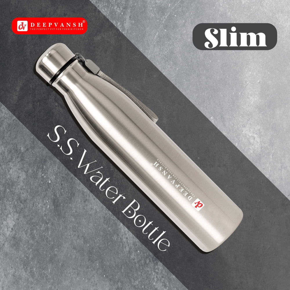 Deepvansh Slim Stainless Steel Water Bottle (Silver) 1 L - 1 U