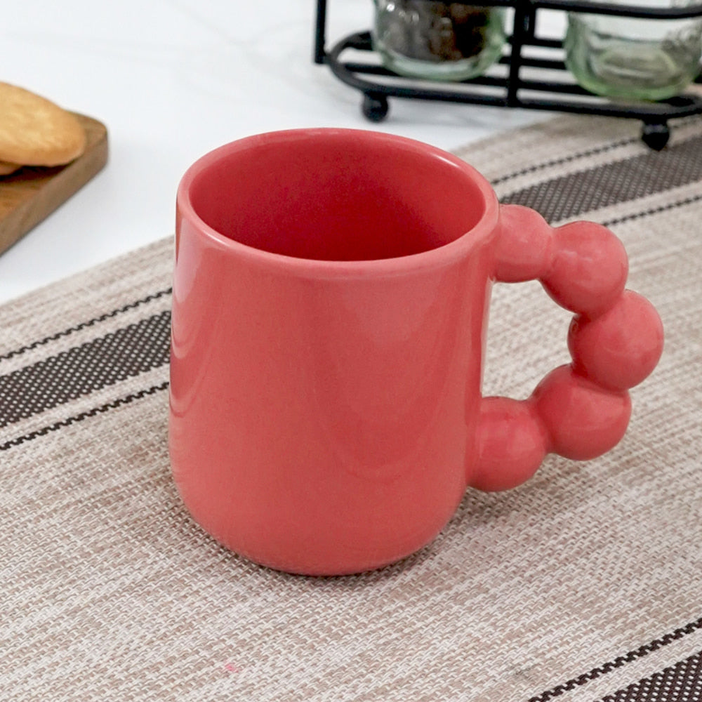 Femora Ceramic Coffee Mug (Peach) - 250 ml - 1 Unit