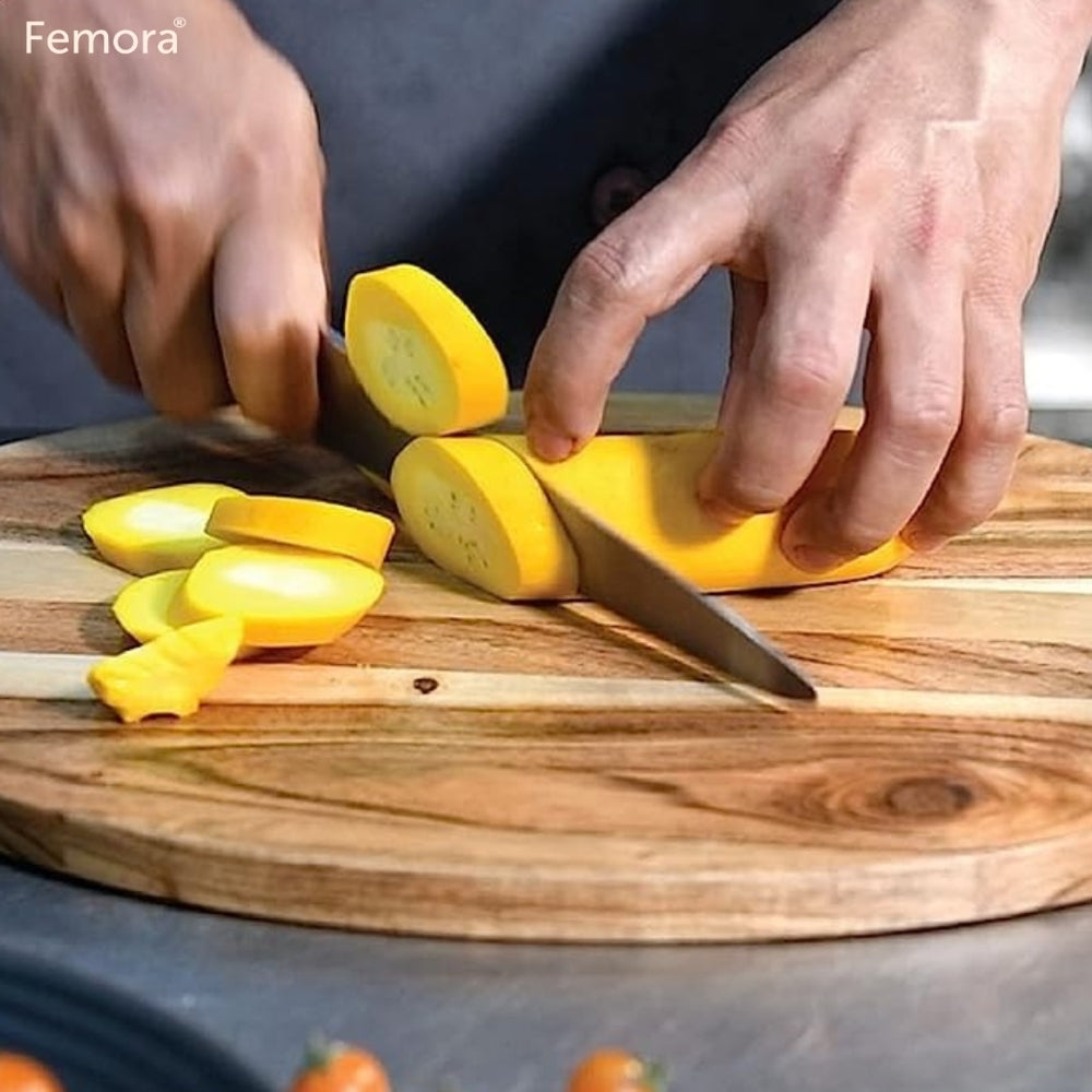 Femora Oval Acacia Wooden Chopping Board - Natural - 1 U