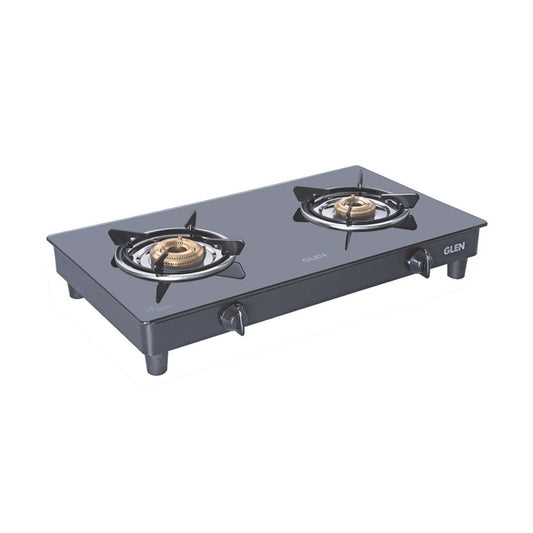 Glen Glass Top LPG Gas Stove 1022 XL Brass Burner - Black - 1 U