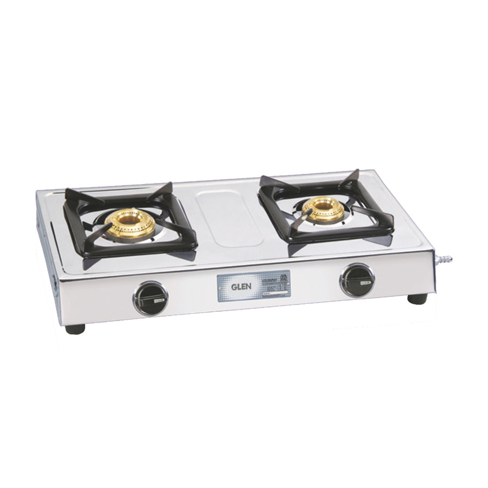 Glen Stainless Steel LPG Stove 1020 Brass Burner - Silver - 1 U