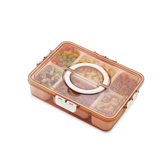 Happy Family 6 Compartment Multipurpose Organizer Box - Brown - 1 Unit