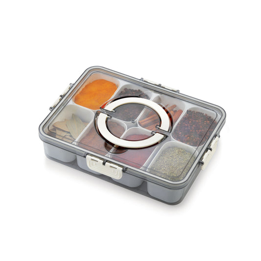 Happy Family 8 Compartment Multipurpose Organizer Box - Grey - 1 Unit