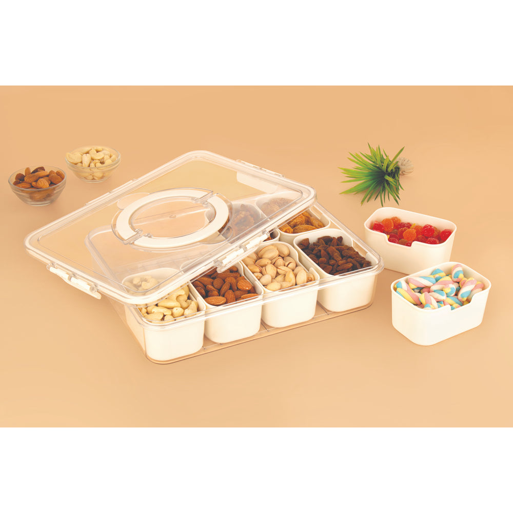 Happy Family 8 Compartment Multipurpose Organizer Box - White - 1 Unit