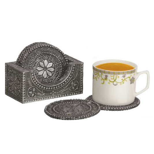 Happy Family Noble Antique Tea Coaster Set (Antique Silver) - 1 U