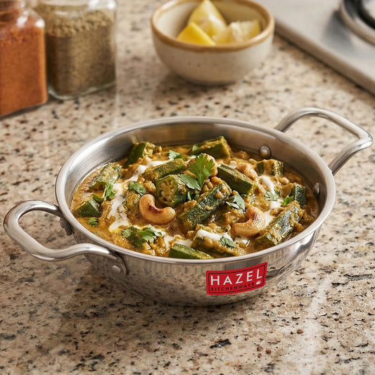 Hazel Triply Steel Honeycomb Non-Stick Kadhai - 22 Cm - 1 U