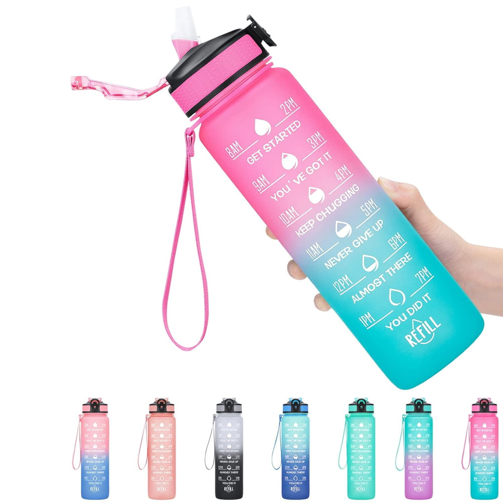 Indigo Motivational Sipper Bottle (Multicolour) - 900 ml - 1 U