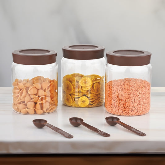Jaipet EZEE Jar With Spoon (1200 ml) - Set Of 3 - 1 U
