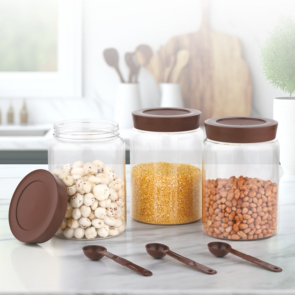 Jaipet EZEE Jar With Spoon (1500 ml) - Set Of 3 - 1 U