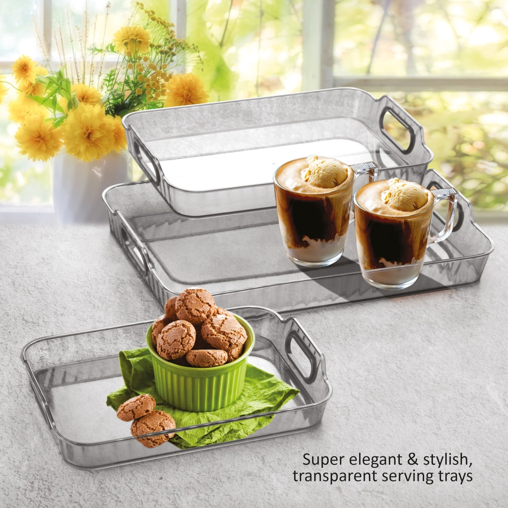 Jaipet Harmony Multipurpose Tray (Grey) - Set Of 3 - 1 U