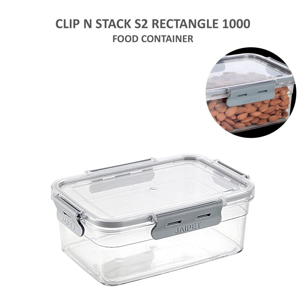 Jaipet S2 Clip & Stack Storage Box (Grey) - 1 L - 1 U