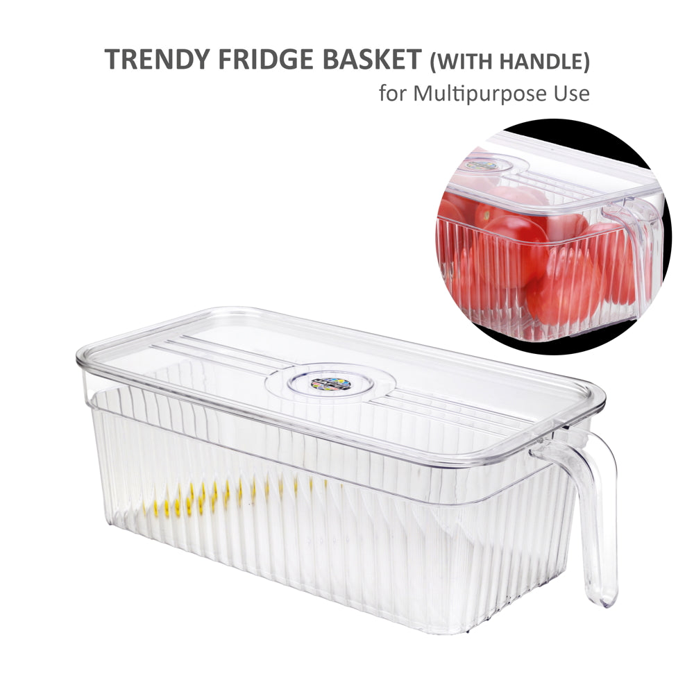 Jaipet Trendy Fridge Basket With Handle - Transparent - 1 U