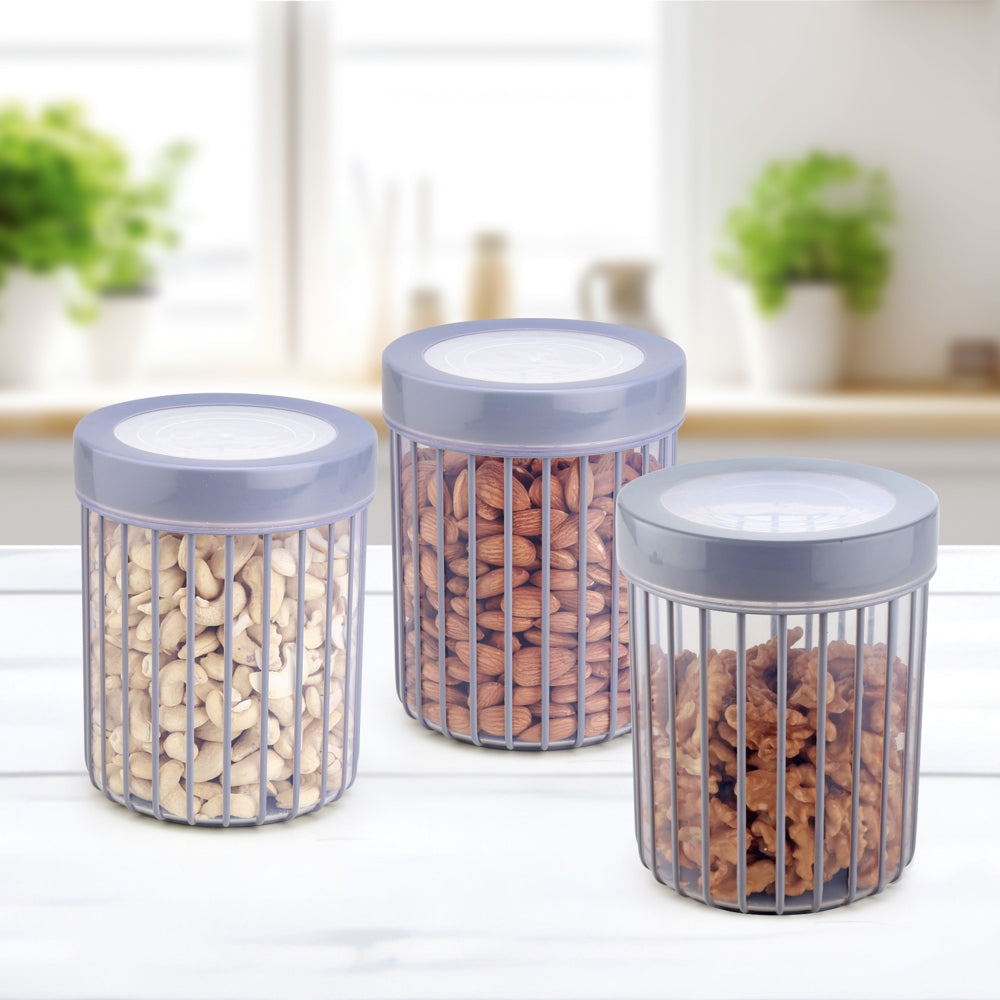 Joyo Better Home Linea Container - 1000 ml (Grey) Set of 3 - 3 U