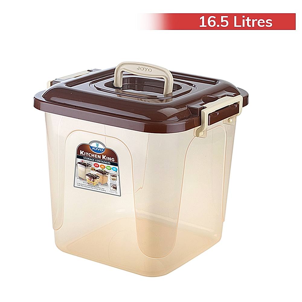 Joyo Plastic Kitchen King Storage Container (Brown) - 16.5 L - 1 U