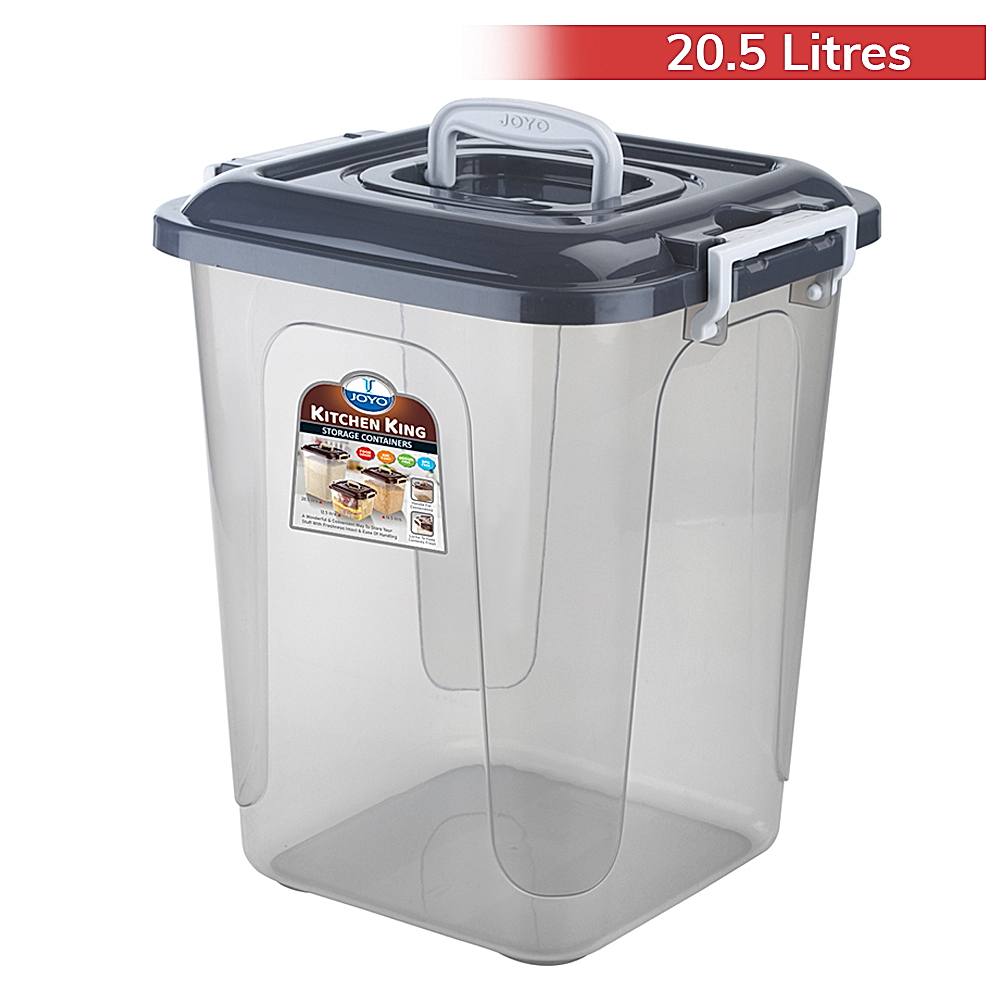 Joyo Plastic Kitchen King Storage Container (Grey) - 20.5 L - 1 U
