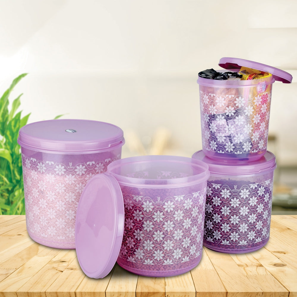 Joyo Storewell Round Container - Pink - 4 U