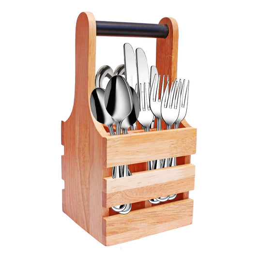 KVG Deluxe Rubber Wood Cutlery Stand - 1 U