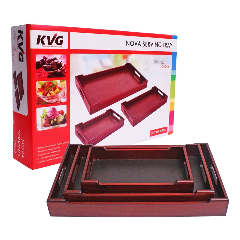 KVG Nova Wooden Serving Tray - 3 U