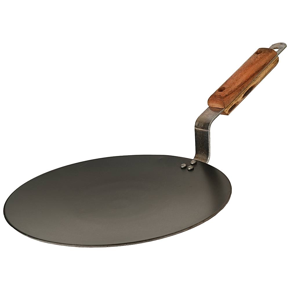 KYYTE Iron Sheet Metal Roti Tawa - Black - 25 cm