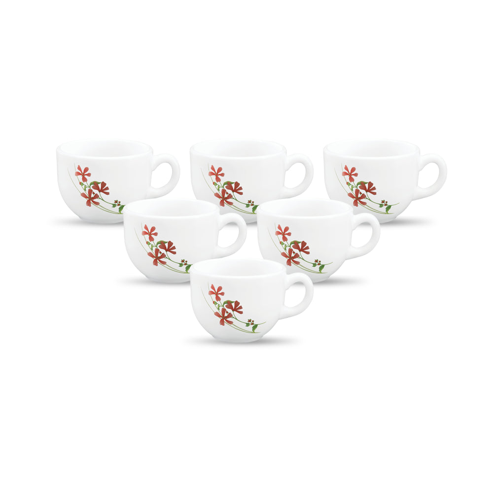 La Opala Jamaica Coral Charm Coffee Cup (100 ml) - Set Of 6 - 1 Unit
