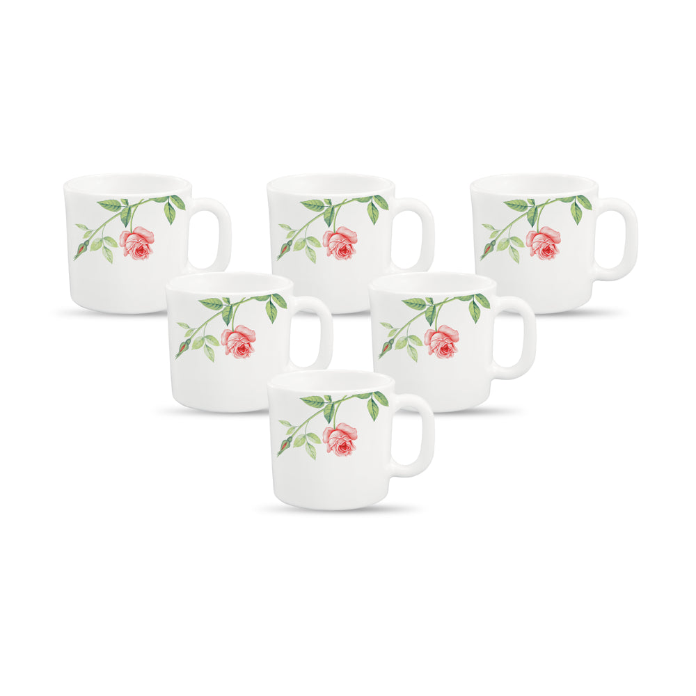 La Opala Novo Rose Garden Coffee Mug (190 ml) - Set Of 6 - 1 Unit