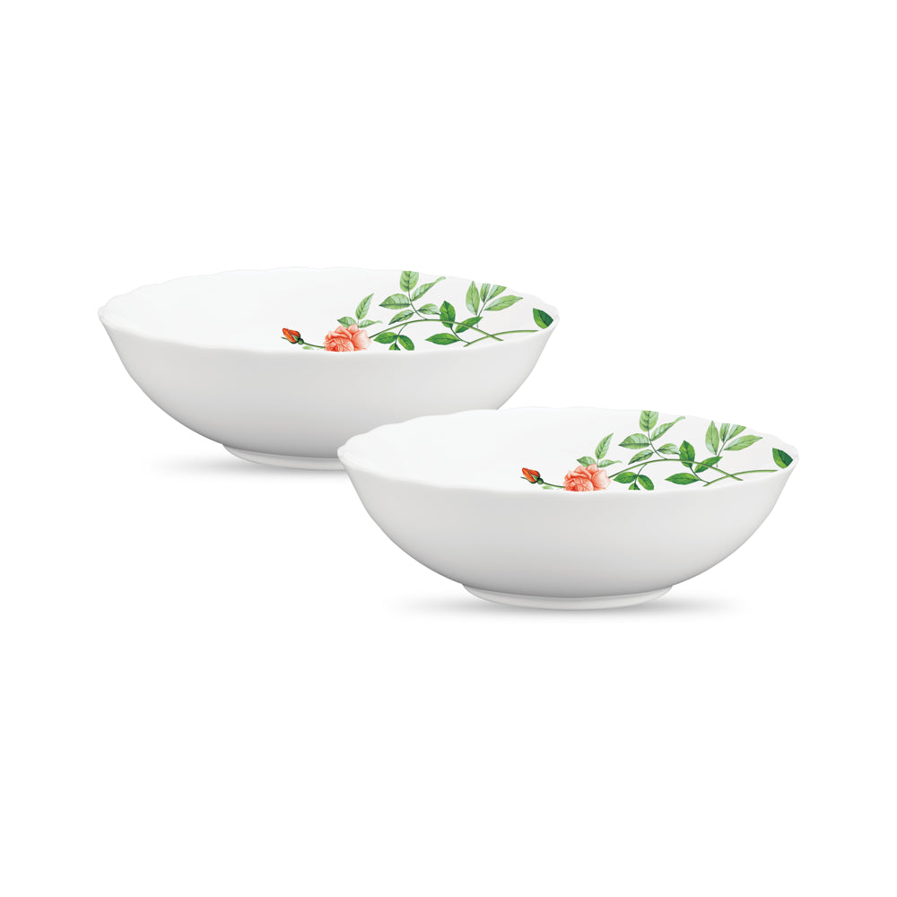La Opala Rose Garden Multiutility Bowl (575 ml) - Set Of 2 - 1 Unit