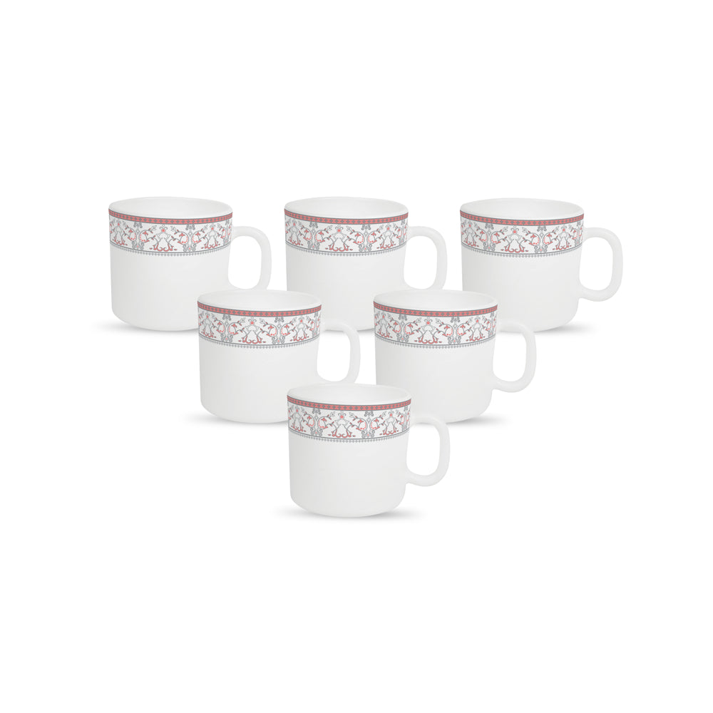 La Opala Sovrana Moroccan Pink Coffee Mug (190 ml) - Set Of 6 - 1 Unit