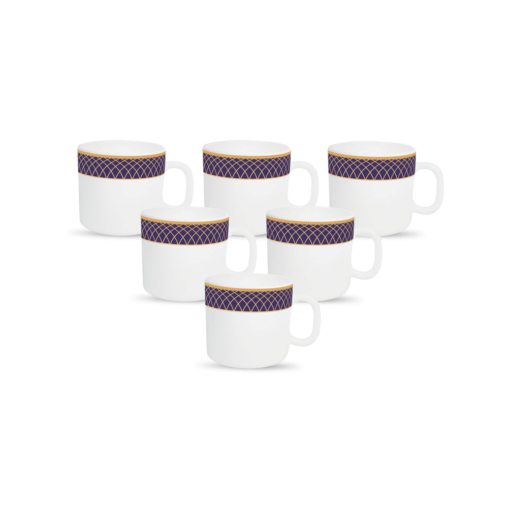 La Opala Sovrana Regent Blue Coffee Mug (190 ml) - Set Of 6 - 1 Unit