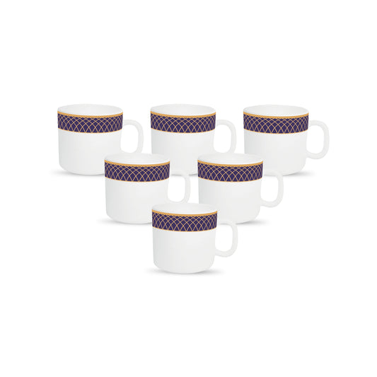 La Opala Sovrana Regent Blue Coffee Mug (190 ml) - Set Of 6 - 1 Unit