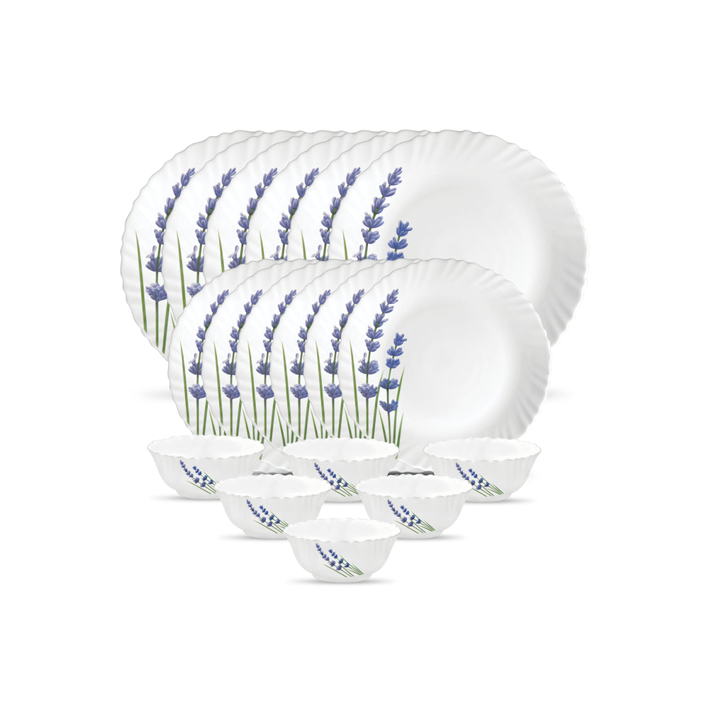 La Opala W & L English Lavender Dinner Set (White) - 18 Pieces - 1 U