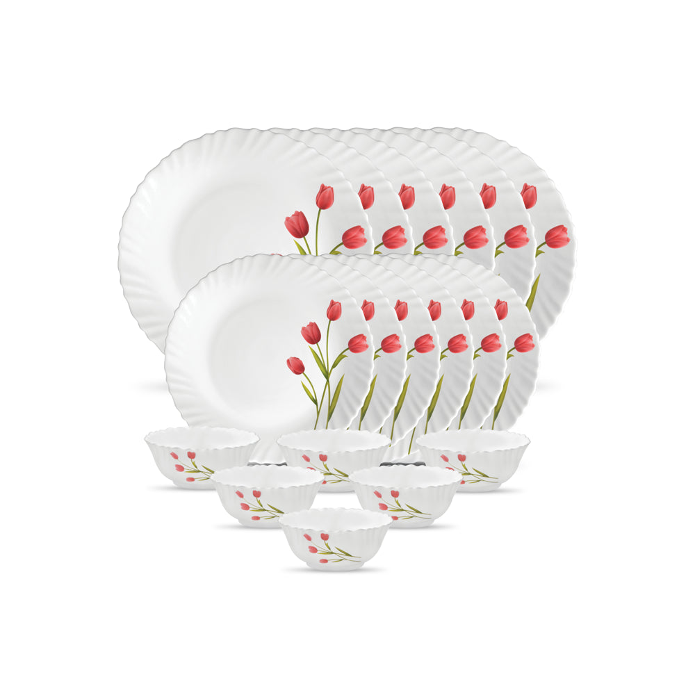 La Opala W & L Radiant Curve Dinner Set (White) - 18 Pieces - 1 U
