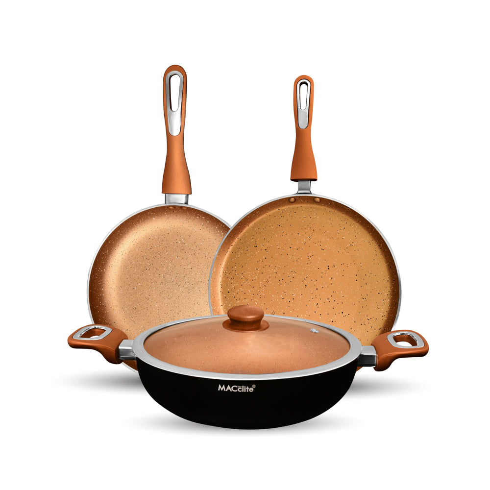 Macclite MYK Non-Stick Induction Base Gold Sapphire Set (Gold) - Set of 4 - 4 U