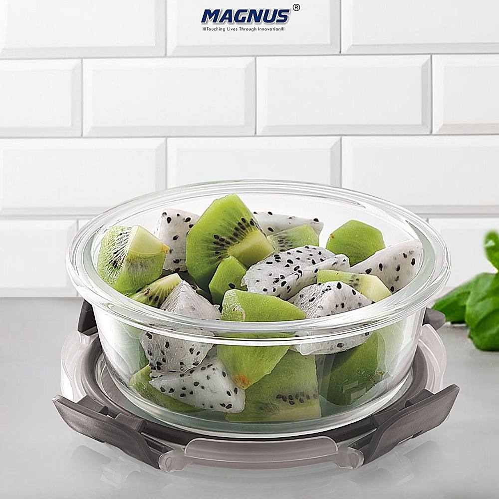 Magnus Glock Round Glass Container (Grey) 400 ml - 1 U