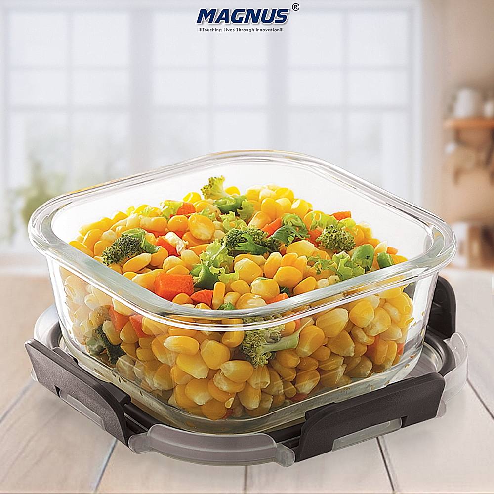 Magnus Glock Square Glass Container (Grey) 520 ml - 1 U