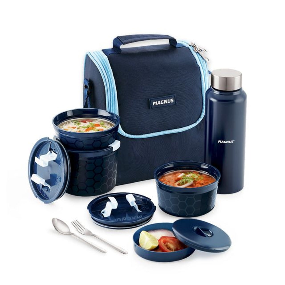 Magnus Microwave Neo 5 Inner Steel Lunch Box - Blue - 5 U