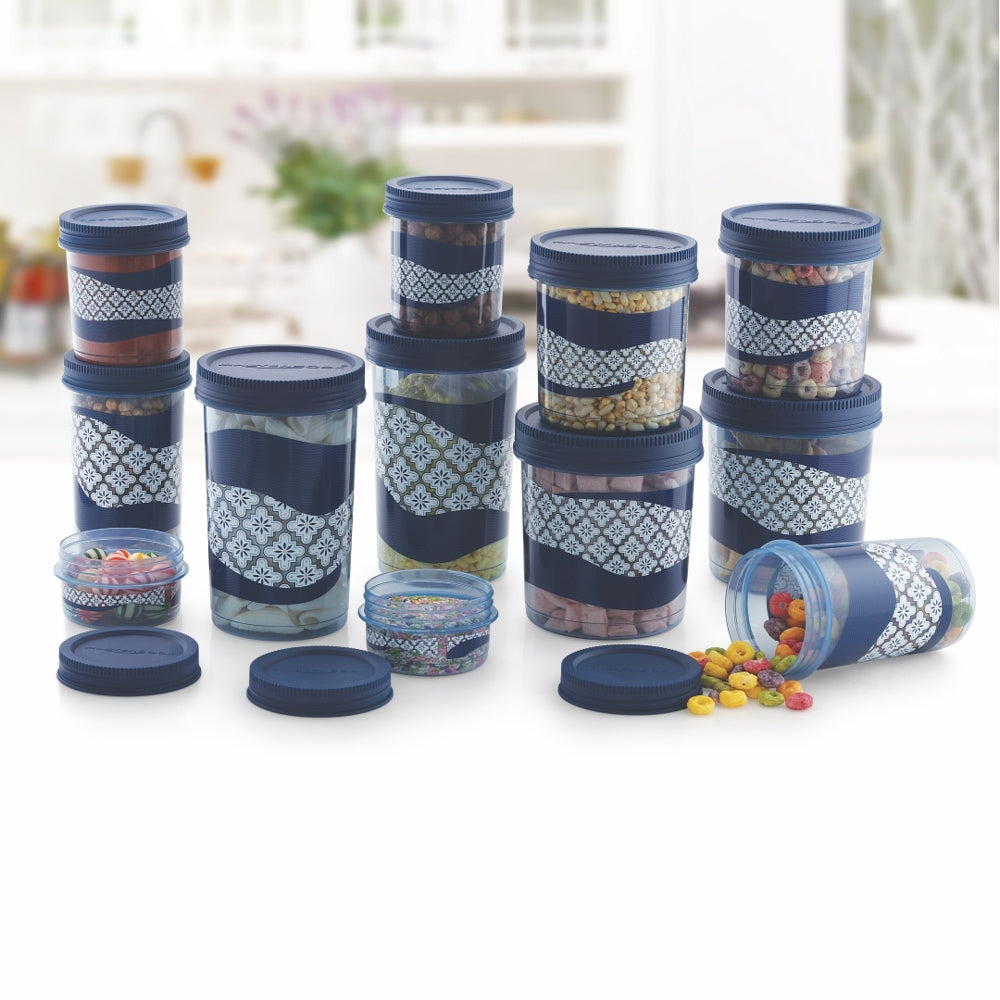 Mastercook Ibizza Multipurpose Storage Container - Blue (12 Pieces) - 1 U