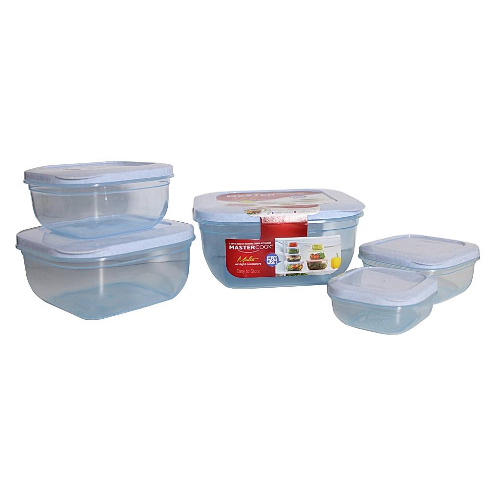 Mastercook Malta Square Container Set - 5 Pieces - 1 U