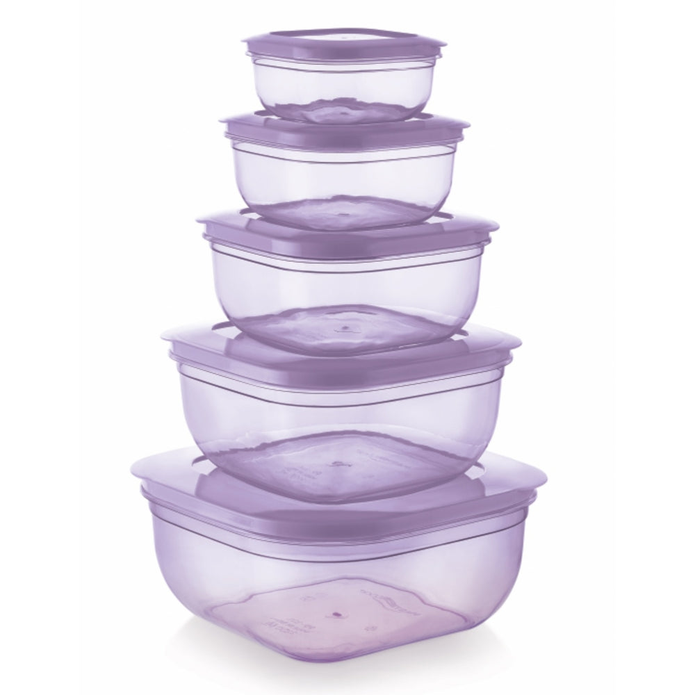Mastercook Malta Square Storage Container - Purple (5 Pieces) - 1 U
