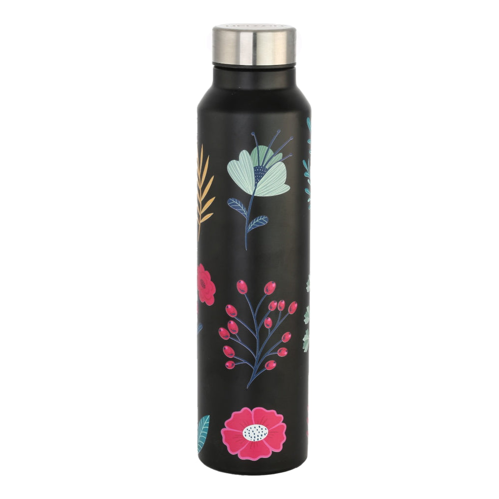 Nelcon Stainless Steel UV Printed & 3DFlowers & Leaf Water Bottle - 1 L