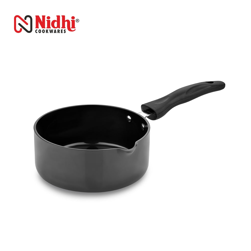 Nidhi Hard Anodised Sauce Pan (Black) - 13.5 cm - 1 U