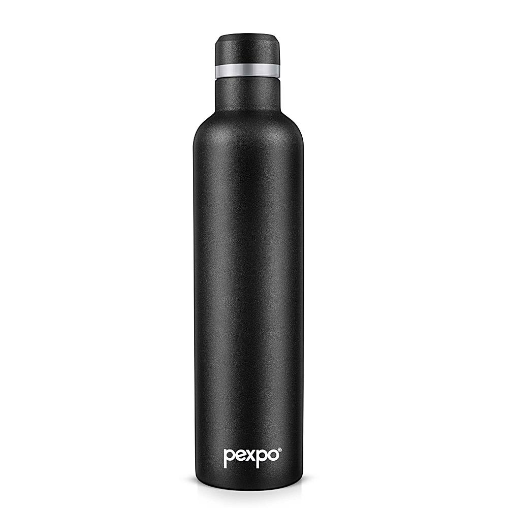 Pexpo Oreo Stainless Steel Insulated Hot & Cold Bottle (Black) 750 ml - 1 Unit