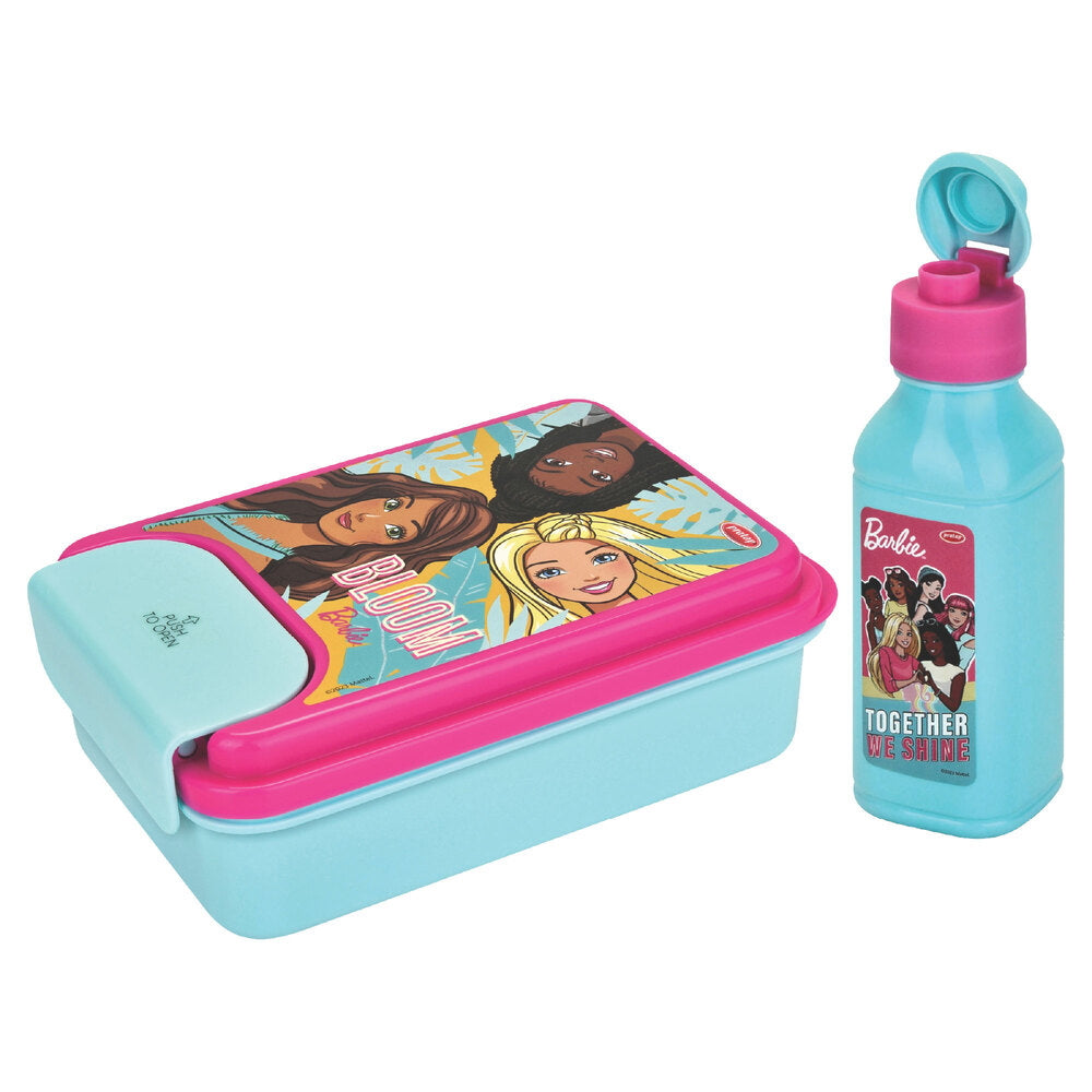 Pratap Barbie Lunch Box Gift Set (Light Blue & Pink) D2 - Set Of 2 - 1 U