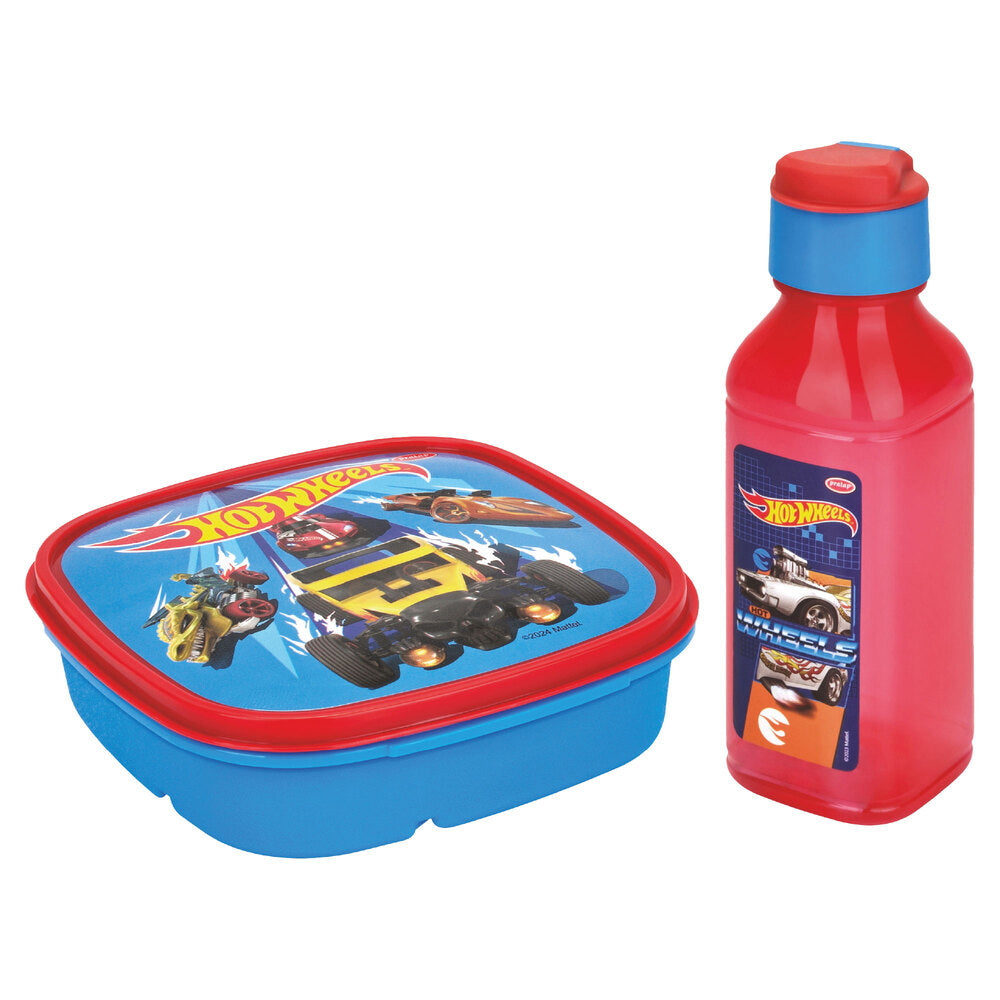 Pratap Hot Wheels Lunch Box Gift Set (Blue & Red) - Set Of 2 - 1 U