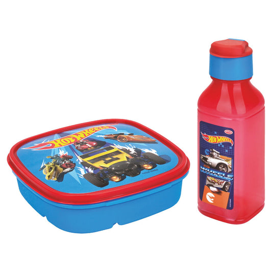 Pratap Hot Wheels Lunch Box Gift Set (Blue & Red) - Set Of 2 - 1 U